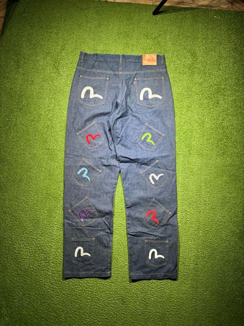 Evisu Multi-Pocket Embroidered Denim Jeans Size 36